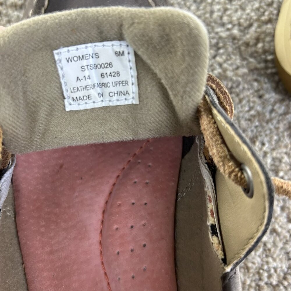 Sperry Top -Sider Women's Boat Shoes Gray Leather Multi Colored Size 6M STS90026 - Picture 6 of 11